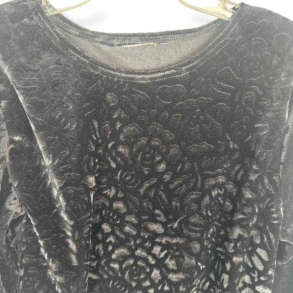 Velvet Burnout Top Womens Size XXL Black Whimsigoth Witchy Fairy Gothic Vamp - Picture 7 of 13